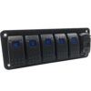 6 Gang aluminium switch panel + rocker 4.8A Usb With Voltmeter