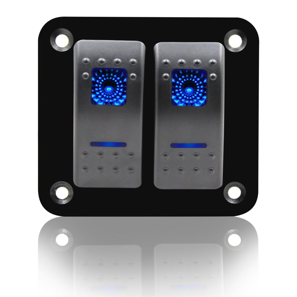Marine Aluminium 2 Gang Rocker Switch Panel - Image 2